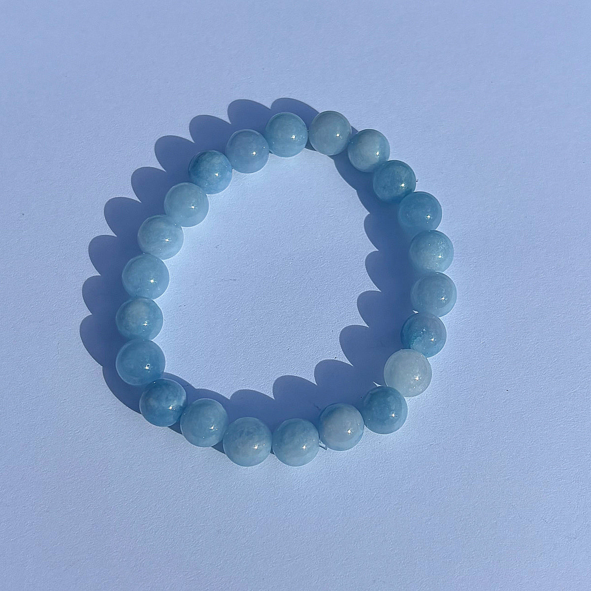Aqua Jade Beaded Bracelet