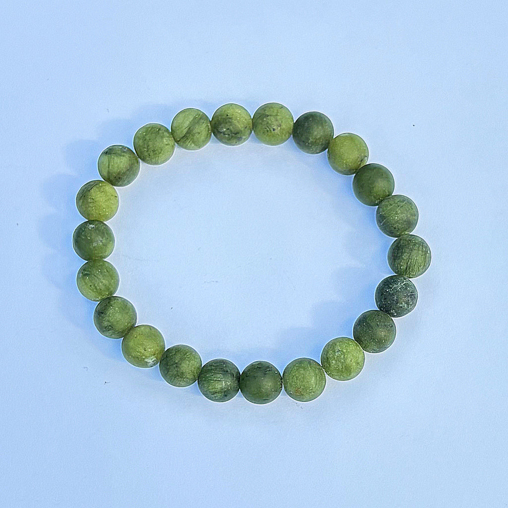Olivine Jade Beaded Bracelet