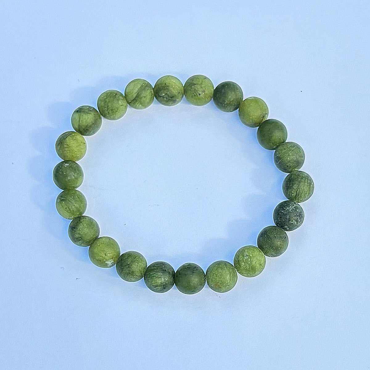 Olivine Jade Beaded Bracelet