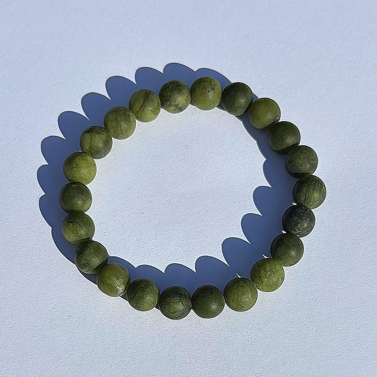 Olivine Jade Beaded Bracelet