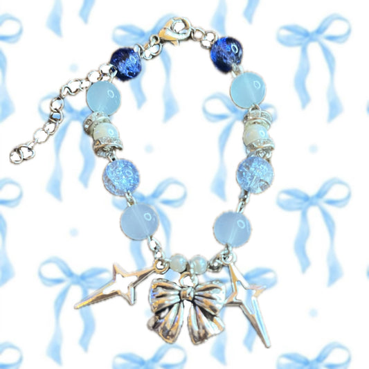 Blue Coquette Bow Bracelet