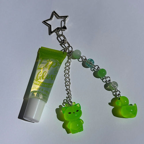 Alien Cat Lipgloss Keychain